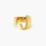Anillo Chapa de Oro Iniciales 0001 - J