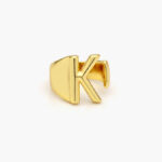 Anillo Chapa de Oro Iniciales 0001 - K
