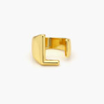 Anillo Chapa de Oro Iniciales 0001 - L