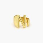 Anillo Chapa de Oro Iniciales 0001 - N