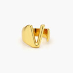 Anillo Chapa de Oro Iniciales 0001 - V