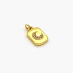 Dije Chapa de Oro Luna Zirconia 22