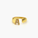 Anillo Chapa de Oro Iniciales Zirconias 0002