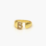 Anillo Chapa de Oro Iniciales Zirconias 0002 - B