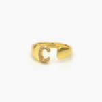 Anillo Chapa de Oro Iniciales Zirconias 0002 - C