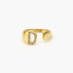 Anillo Chapa de Oro Iniciales Zirconias 0002 - D