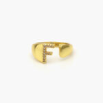 Anillo Chapa de Oro Iniciales Zirconias 0002 - F