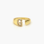 Anillo Chapa de Oro Iniciales Zirconias 0002 - G