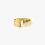 Anillo Chapa de Oro Iniciales Zirconias 0002 - I
