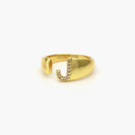 Anillo Chapa de Oro Iniciales Zirconias 0002 - J