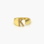 Anillo Chapa de Oro Iniciales Zirconias 0002 - K