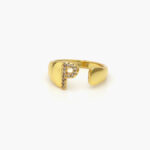Anillo Chapa de Oro Iniciales Zirconias 0002 - P