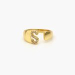 Anillo Chapa de Oro Iniciales Zirconias 0002 - S