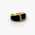 Anillo Chapa de Oro Iniciales 0003 - L