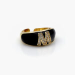 Anillo Chapa de Oro Iniciales 0003 - M