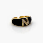Anillo Chapa de Oro Iniciales 0003 - N