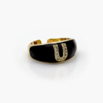 Anillo Chapa de Oro Iniciales 0003 - U