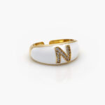 Anillo Chapa de Oro Iniciales 0004 - N