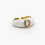 Anillo Chapa de Oro Iniciales 0004 - O