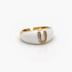 Anillo Chapa de Oro Iniciales 0004 - U
