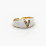 Anillo Chapa de Oro Iniciales 0004 - V