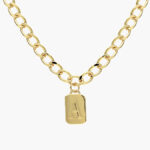 Collar Iniciales Chapa de Oro Placa 06