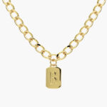 Collar Iniciales Chapa de Oro Placa 06 - B