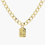 Collar Iniciales Chapa de Oro Placa 06 - C