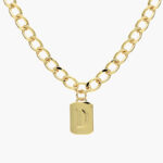 Collar Iniciales Chapa de Oro Placa 06 - D