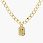 Collar Iniciales Chapa de Oro Placa 06 - E