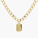 Collar Iniciales Chapa de Oro Placa 06 - G