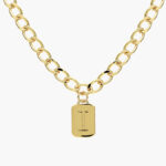 Collar Iniciales Chapa de Oro Placa 06 - I
