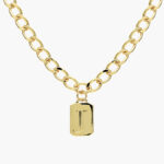 Collar Iniciales Chapa de Oro Placa 06 - J