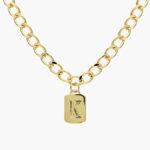 Collar Iniciales Chapa de Oro Placa 06 - K