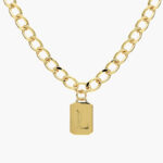 Collar Iniciales Chapa de Oro Placa 06 - L