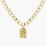 Collar Iniciales Chapa de Oro Placa 06 - P