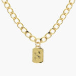 Collar Iniciales Chapa de Oro Placa 06 - S