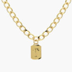 Collar Iniciales Chapa de Oro Placa 06 - T