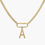 Collar Inicial Acero Inoxidable Broche 09