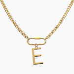 Collar Inicial Acero Inoxidable Broche 09 - E - 35cm.
