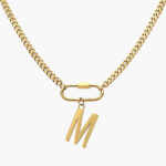 Collar Inicial Acero Inoxidable Broche 09 - M - 35cm.