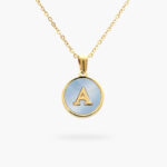 Inicial Acero Inoxidable Madre Perla Azul 0019