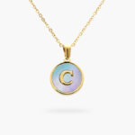 Inicial Acero Inoxidable Madre Perla Azul 0019 - C