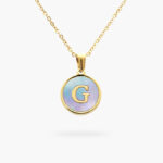 Inicial Acero Inoxidable Madre Perla Azul 0019 - G