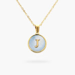 Inicial Acero Inoxidable Madre Perla Azul 0019 - J