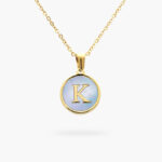 Inicial Acero Inoxidable Madre Perla Azul 0019 - K