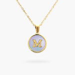 Inicial Acero Inoxidable Madre Perla Azul 0019 - M