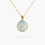 Inicial Acero Inoxidable Madre Perla Azul 0019 - N