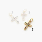 Mini Dije Chapa de Oro Cruz Zirconias Colores Grupo 20