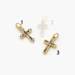 Mini Dije Chapa de Oro Cruz Zirconias Colores Grupo 20